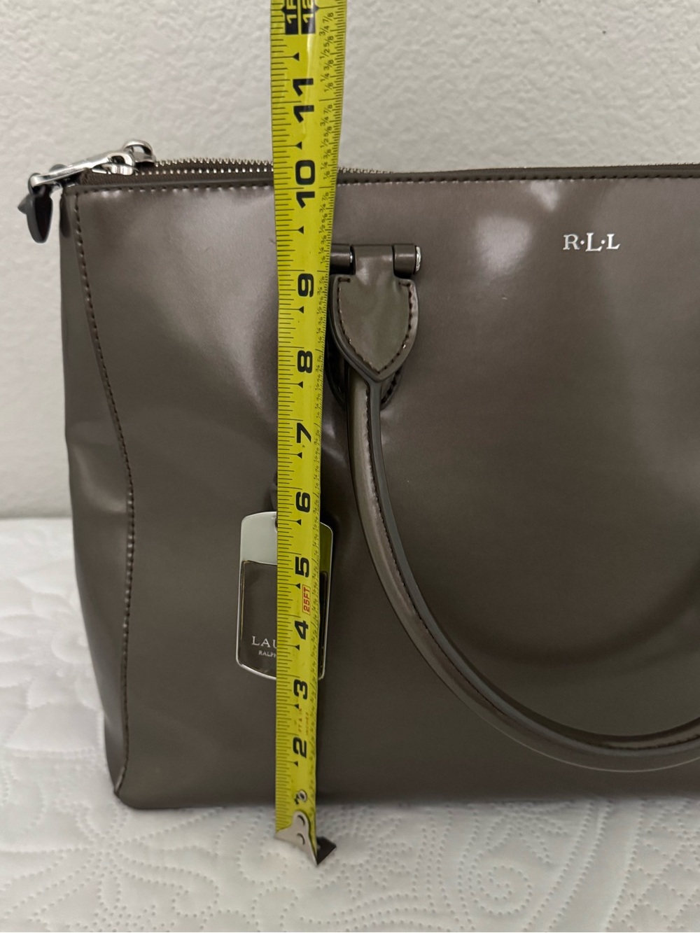 Lauren Ralph Lauren Newbury Double Zip Satchel Bag Tote - Picture 12 of 15